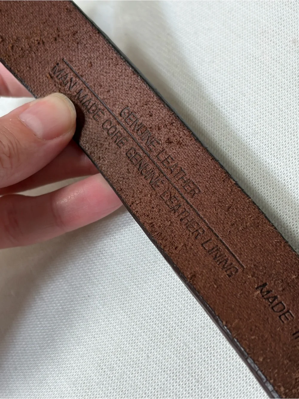 Classic Brown Genuine Leather Belt with Brass Buckle ML